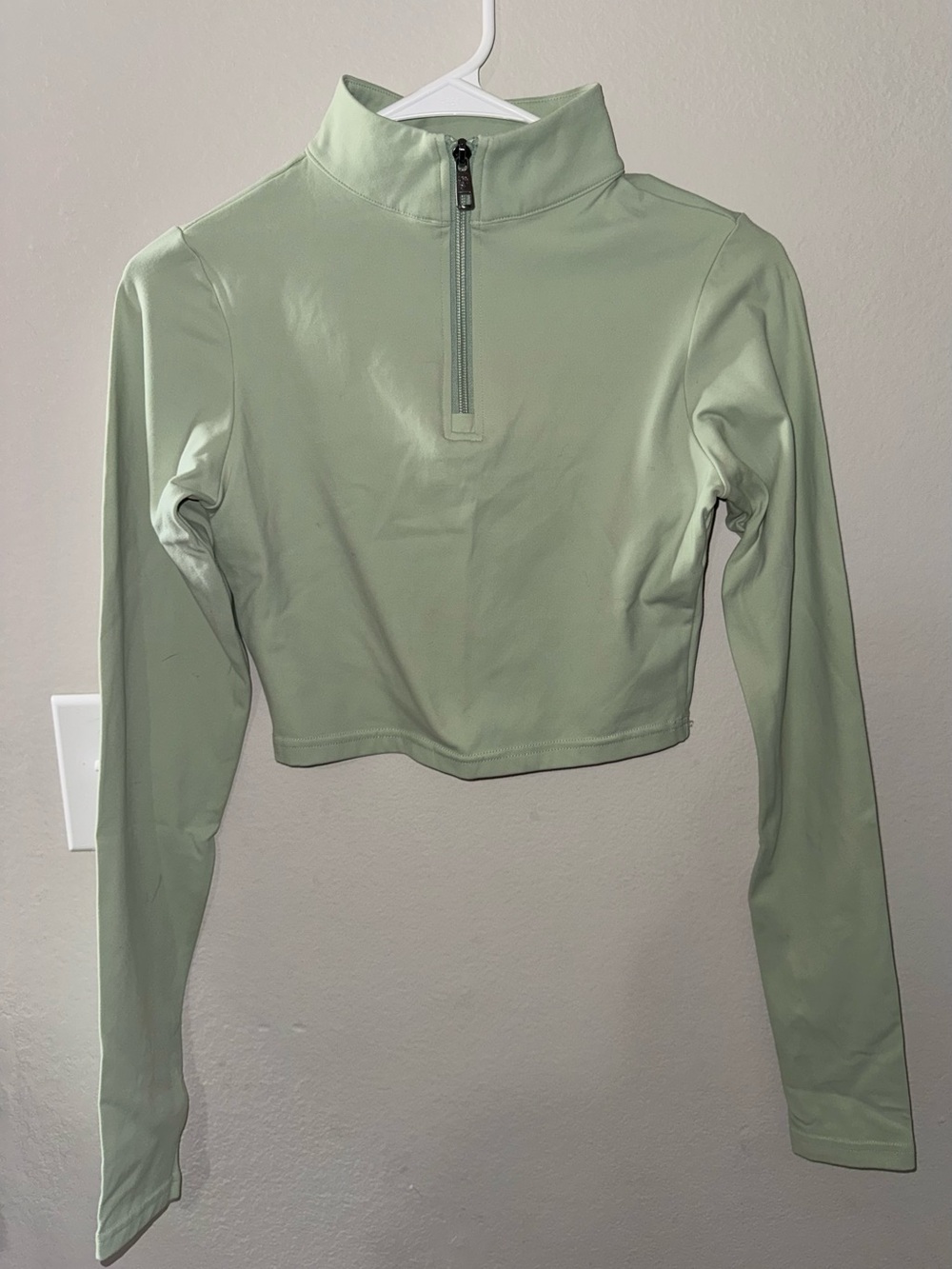 Balance Athletica Cropped Quarter-Zip Top in Sage